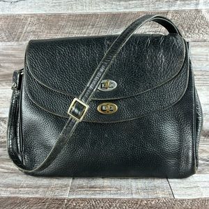 Vintage Black Leather Purse Crossbody